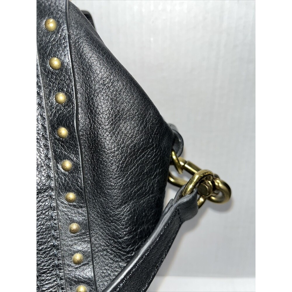 orYANY Brenda Burgundy CalfHair Leather Studded Speedy Satchel Shoulder Bag $535 - Picture 4 of 10
